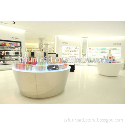 shopping mall makeup display stand cosmetic display cabinet with lighting